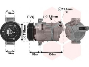 VAN WEZEL 1700K446 kompresorius, oro kondicionierius 
 Oro kondicionavimas -> Kompresorius/dalys
51820449