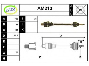 SERA AM213 kardaninis velenas 
 Ratų pavara -> Kardaninis velenas
ADU4153