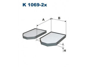 FILTRON K1069-2x filtras, salono oras 
 Techninės priežiūros dalys -> Techninės priežiūros intervalai
4D0819439, 4D0898438, 4D0898438