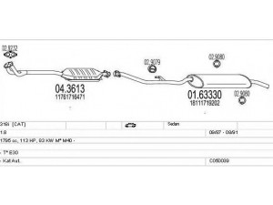 MTS C050039000740 išmetimo sistema 
 Išmetimo sistema -> Išmetimo sistema, visa