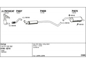 FENNO CI909 išmetimo sistema 
 Išmetimo sistema -> Išmetimo sistema, visa