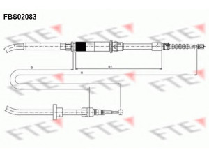 FTE FBS02083 trosas, stovėjimo stabdys 
 Stabdžių sistema -> Valdymo svirtys/trosai
3B0 609 721 AA, 3B0 609 721 K