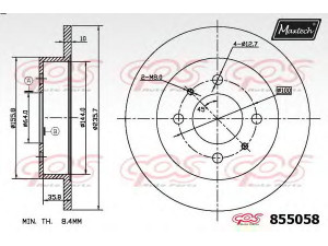 MAXTECH 855058.6880 stabdžių diskas 
 Stabdžių sistema -> Diskinis stabdys -> Stabdžių diskas
MB857762, MB857763, MR249357