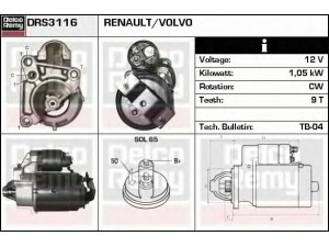 DELCO REMY DRS3116 starteris 
 Elektros įranga -> Starterio sistema -> Starteris
310491, 7701499487