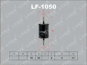 LYNXauto LF-1050 kuro filtras 
 Techninės priežiūros dalys -> Papildomas remontas
25121074, 9075810, 96281411, 96335719