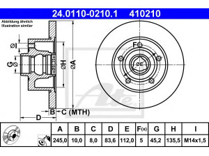 ATE 24.0110-0210.1 stabdžių diskas 
 Dviratė transporto priemonės -> Stabdžių sistema -> Stabdžių diskai / priedai
8D0 615 601 B