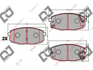 DJ PARTS BP2156 stabdžių trinkelių rinkinys, diskinis stabdys 
 Techninės priežiūros dalys -> Papildomas remontas
581011HA10, 581011HA20