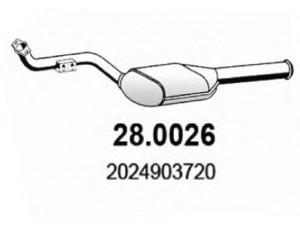 ASSO 28.0026 katalizatoriaus keitiklis 
 Išmetimo sistema -> Katalizatoriaus keitiklis
2024900020, 2024903720