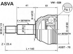 ASVA VW-029 jungčių komplektas, kardaninis velenas 
 Ratų pavara -> Sujungimai/komplektas
1H0498099A, 1J0498099E, 357498099E