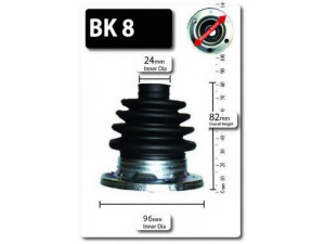 SHAFTEC BK8 gofruotoji membrana, kardaninis velenas 
 Ratų pavara -> Gofruotoji membrana