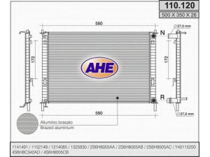AHE 110.120 radiatorius, variklio aušinimas 
 Aušinimo sistema -> Radiatorius/alyvos aušintuvas -> Radiatorius/dalys
1141491