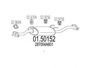 MTS 01.50152 vidurinis duslintuvas 
 Išmetimo sistema -> Duslintuvas
287004A601