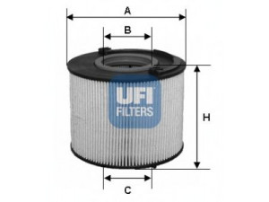 UFI 26.015.00 kuro filtras 
 Techninės priežiūros dalys -> Papildomas remontas
955.110.134.00, 7L6127434B, 7L6127434C