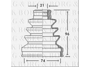 BORG & BECK BCB2755 gofruotoji membrana, kardaninis velenas 
 Ratų pavara -> Gofruotoji membrana