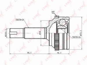 LYNXauto CO-7540A jungčių komplektas, kardaninis velenas 
 Ratų pavara -> Sujungimai/komplektas
43410-52050, 43410-59050, 43420-52050