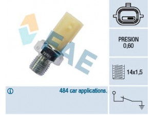 FAE 12701 alyvos slėgio jungiklis 
 Variklis -> Variklio elektra
607 905 14 00, 25240-00Q0A, 25240-00Q0H