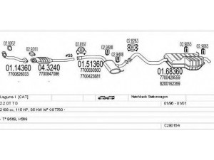 MTS C280154006704 išmetimo sistema 
 Išmetimo sistema -> Išmetimo sistema, visa