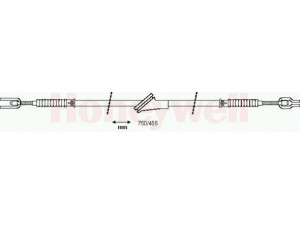 BENDIX 432166B trosas, stovėjimo stabdys 
 Stabdžių sistema -> Valdymo svirtys/trosai
7700748445