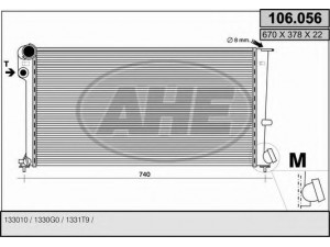 AHE 106.056 radiatorius, variklio aušinimas 
 Aušinimo sistema -> Radiatorius/alyvos aušintuvas -> Radiatorius/dalys
133010