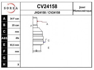 EAI CV24158K jungčių komplektas, kardaninis velenas