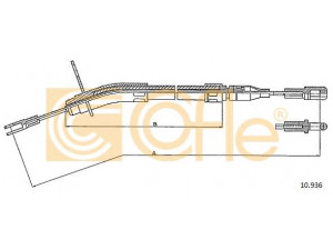 COFLE 10.936 trosas, stovėjimo stabdys 
 Stabdžių sistema -> Valdymo svirtys/trosai
1234200585, A1234200585