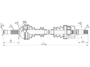 OPEN PARTS DRS6137.00 kardaninis velenas 
 Ratų pavara -> Kardaninis velenas
1463105080, 3272CH, 3272J0, 3272J3