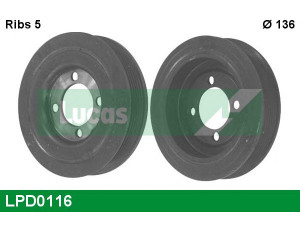LUCAS ENGINE DRIVE LPD0116 skriemulys, alkūninis velenas 
 Diržinė pavara -> Dirželio skriemulys
614654