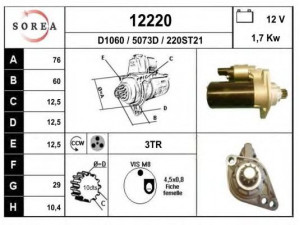 EAI 12220 starteris 
 Elektros įranga -> Starterio sistema -> Starteris
0AH911023B
