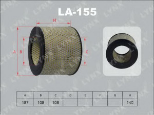 LYNXauto LA-155 oro filtras 
 Techninės priežiūros dalys -> Techninės priežiūros intervalai
AY120-TY008, 17801-54060, V9112-2005
