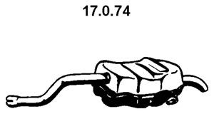 EBERSPÄCHER 17.0.74 galinis duslintuvas 
 Išmetimo sistema -> Duslintuvas
77 00 419 035