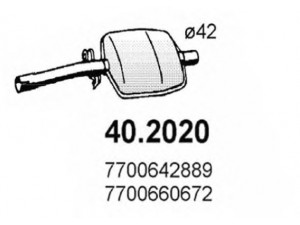 ASSO 40.2020 priekinis duslintuvas 
 Išmetimo sistema -> Duslintuvas
7700642889, 7700660672