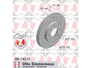 ZIMMERMANN 380.2162.52 stabdžių diskas 
 Dviratė transporto priemonės -> Stabdžių sistema -> Stabdžių diskai / priedai
MB 895 098, MB 950 886, MR 389 725