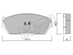 fri.tech. 056.0 stabdžių trinkelių rinkinys, diskinis stabdys 
 Techninės priežiūros dalys -> Papildomas remontas
45022-SA0-680