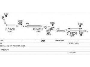 MTS C260126006031 išmetimo sistema 
 Išmetimo sistema -> Išmetimo sistema, visa