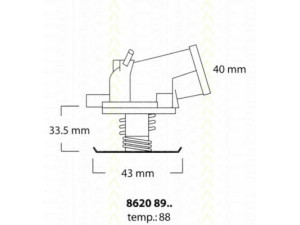 TRISCAN 8620 8988 termostatas, aušinimo skystis 
 Aušinimo sistema -> Termostatas/tarpiklis -> Thermostat
00A 121 113, 111 200 04 15, 111 200 08 15