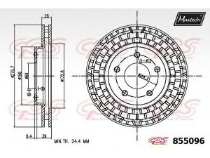 MAXTECH 855096.6880 stabdžių diskas 
 Dviratė transporto priemonės -> Stabdžių sistema -> Stabdžių diskai / priedai
5105513AA, 4615A115, MN116329, MN116330