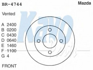 KAVO PARTS BR-4744 stabdžių diskas