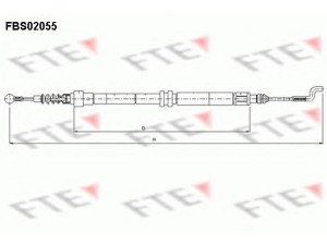 FTE FBS02055 trosas, stovėjimo stabdys 
 Stabdžių sistema -> Valdymo svirtys/trosai
7D0 609 701 A, 7D0 609 701 B, 7D0 609 701 D