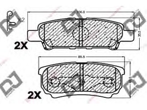 DJ PARTS BP1153 stabdžių trinkelių rinkinys, diskinis stabdys 
 Techninės priežiūros dalys -> Papildomas remontas
4605A336, 4605A479, 4605A493, 4605A558