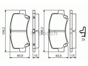 BOSCH 0 986 424 626 stabdžių trinkelių rinkinys, diskinis stabdys 
 Techninės priežiūros dalys -> Papildomas remontas
55810 75F00 000, 55810 75F10 000