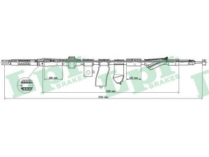 LPR C1298B trosas, stovėjimo stabdys 
 Stabdžių sistema -> Valdymo svirtys/trosai
47560SR3931