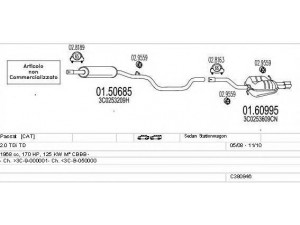 MTS C380846016280 išmetimo sistema 
 Išmetimo sistema -> Išmetimo sistema, visa