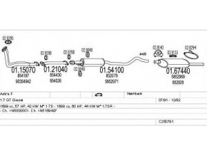 MTS C250791006920 išmetimo sistema 
 Išmetimo sistema -> Išmetimo sistema, visa