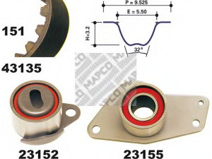 MAPCO 23135 paskirstymo diržo komplektas 
 Techninės priežiūros dalys -> Papildomas remontas
7701469774