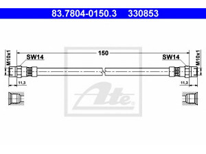 ATE 83.7804-0150.3 stabdžių žarnelė 
 Stabdžių sistema -> Stabdžių žarnelės
811 611 775 A