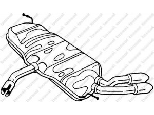 BOSAL 233-707 galinis duslintuvas 
 Išmetimo sistema -> Duslintuvas
5K6 253 609 E, 5K6 253 609 M