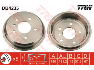 TRW DB4235 stabdžių būgnas 
 Stabdžių sistema -> Būgninis stabdys -> Stabdžių būgnas
1684230201, 168423020105, 1684230401