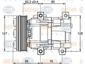 HELLA 8FK 351 113-431 kompresorius, oro kondicionierius 
 Oro kondicionavimas -> Kompresorius/dalys
1 021 949, 1 033 671, 1 058 281