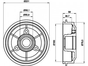 HELLA PAGID 8DT 355 300-051 stabdžių būgnas 
 Stabdžių sistema -> Būgninis stabdys -> Stabdžių būgnas
424733, 424742, 424743, 9430655421