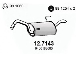 ASSO 12.7143 galinis duslintuvas 
 Išmetimo sistema -> Duslintuvas
1726HF, 1726HS, 1726HW, 1726HX